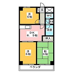 サンライン岐阜コーポ 3DKの間取図画像