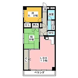 エステート15 2LDKの間取図画像