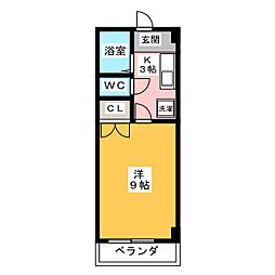 コーポドリーム 1Kの間取図画像