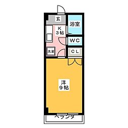 コーポドリーム 1Kの間取図画像