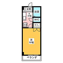 コーポドリーム 1Kの間取図画像