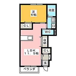 フェリーチェ3 1LDKの間取図画像