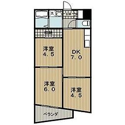 ベルメゾン1 3DKの間取図画像