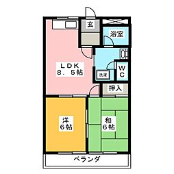 セーラズB 2LDKの間取図画像
