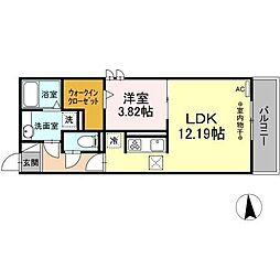 コート・グランサ 1LDKの間取図画像