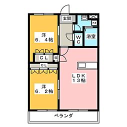 ハインスハイム5 2LDKの間取図画像