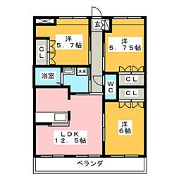 ヴィラフローレンス 3LDKの間取図画像