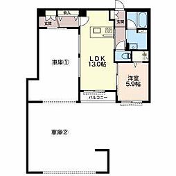 リオリエント奥平 1LDKの間取図画像