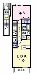 サニーフィールド 1LDKの間取図画像