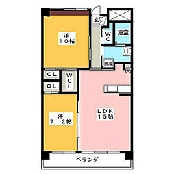 ラ・ミノール3 2LDKの間取図画像