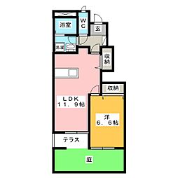 クレシアハイムYK 1LDKの間取図画像