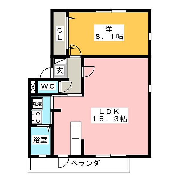 ピースフルメゾン　Ｎ棟 ｜岐阜県岐阜市石原２丁目(賃貸アパート1LDK・2階・59.21㎡)の写真 その2