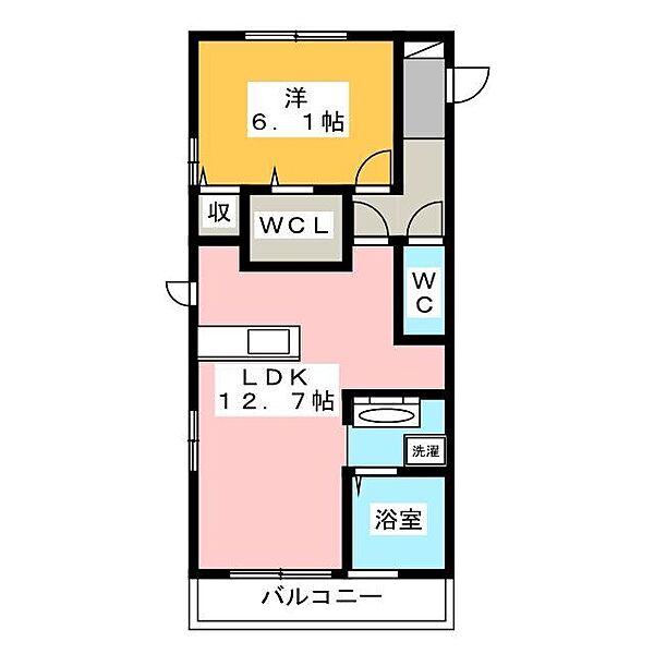 Dream HouseII 211｜岐阜県岐阜市折立(賃貸アパート1LDK・2階・46.18㎡)の写真 その3