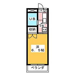 リズスクエア南棟 1Kの間取図画像