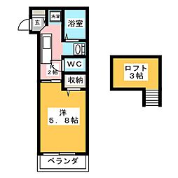 fioregirasole 1Kの間取図画像