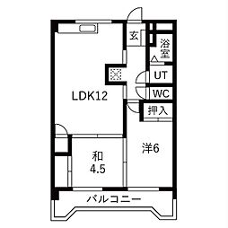 シャルム岐阜 2LDKの間取図画像