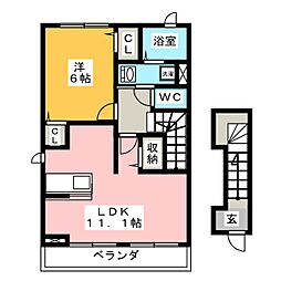 ネオ・イースト 1LDKの間取図画像