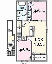 サンソラーナ 2LDKの間取図画像