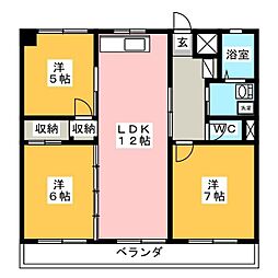 ユニテ井上 3LDKの間取図画像