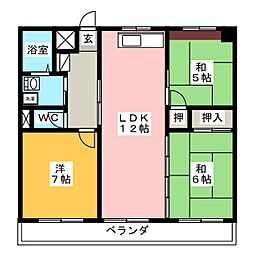 ユニテ井上 3LDKの間取図画像