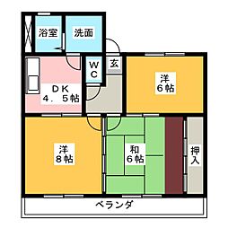 マンションオオノ 3DKの間取図画像