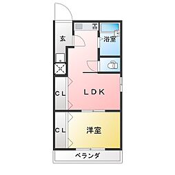 メゾンラピス 1LDKの間取図画像