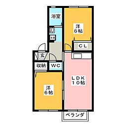 グランドールスギシン 2LDKの間取図画像