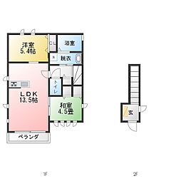 コラィユ・ドゥ・TWest 2LDKの間取図画像