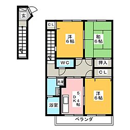 HAPPYSTARMATAMARU 3DKの間取図画像