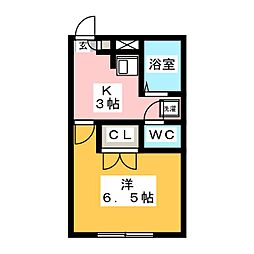 アンプルールブワK・K 1Kの間取図画像