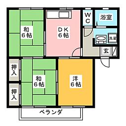 KUNZA 3DKの間取図画像