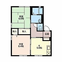 ル・フルーヴA 2Kの間取図画像