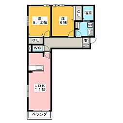 グレイス長良 2LDKの間取図画像