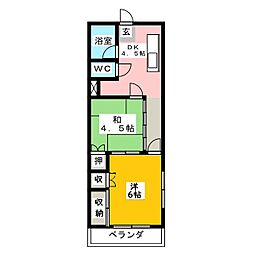 丸伊ビル 2DKの間取図画像