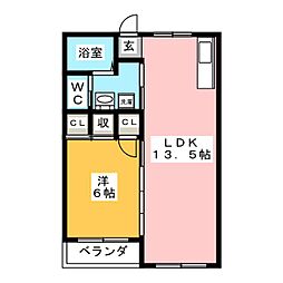 SSSビル 1LDKの間取図画像