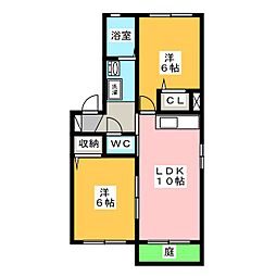 グランドールスギシン 2LDKの間取図画像