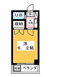 ノーブル・タウニー吉田 4階1Kの間取り