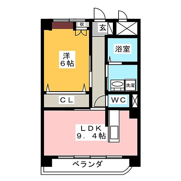 Ｔ’ｓ　ｉｏｒｉ ｜岐阜県岐阜市庵町(賃貸マンション1LDK・6階・40.02㎡)の写真 その2