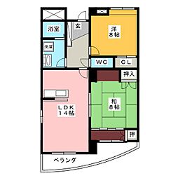 Ｃ・ｐｏｎｄ　223 2階2LDKの間取り