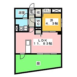 Ｉ’ｓ　ＧＩＦＵＥＫＩＭＡＥ 1階1LDKの間取り