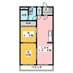 チェルシー 2LDKの間取図画像