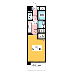 ステュディオジオ 1Kの間取図画像