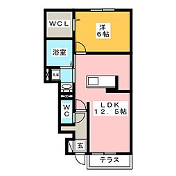 プリートプロスペラーレ 1LDKの間取図画像