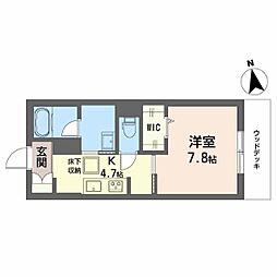 KIコーポレーション玉姓町 1Kの間取図画像
