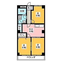 グランメール岩田 3DKの間取図画像