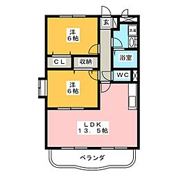 セントリア21 2LDKの間取図画像