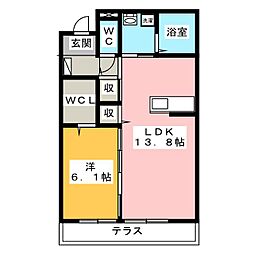 Dueシャンテ 1LDKの間取図画像