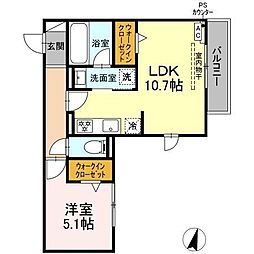Clair島田 1LDKの間取図画像