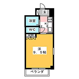アネックスAZUMI 1Kの間取図画像