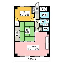 CASA本郷 2LDKの間取図画像